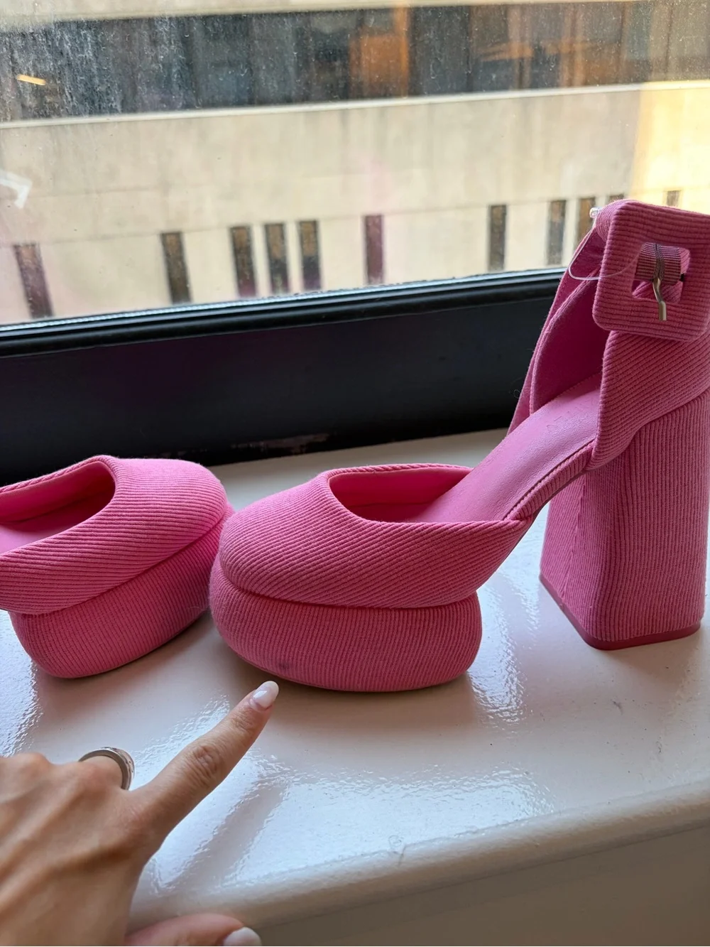 Pink Platform Mary Jane Heels